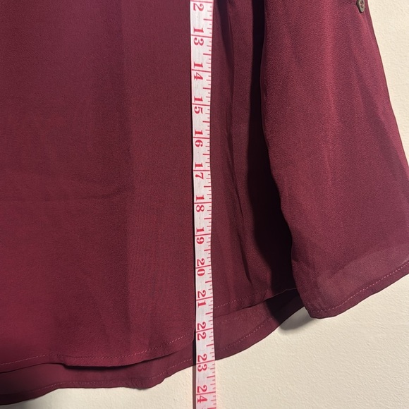 Lily white women’s merlot red long sleeve blouse small - Picture 5 of 7